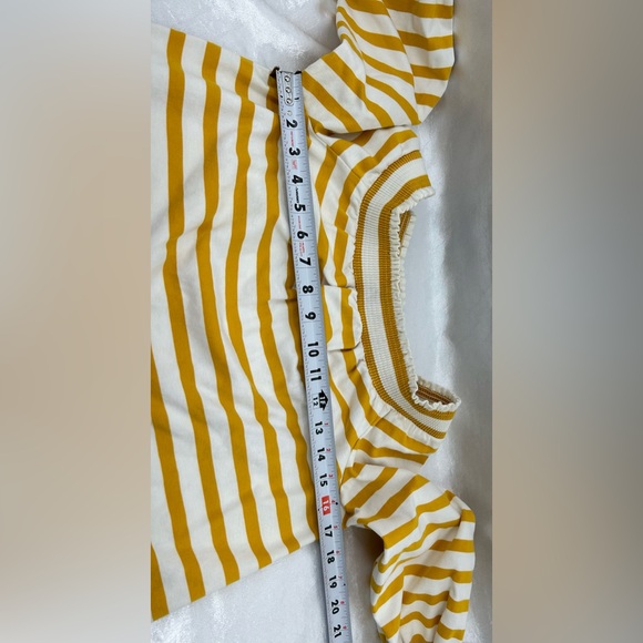 J. Crew Off the Shoulder 3/4 sleeve Mustard and White Striped Top Size XSmall - Picture 9 of 9